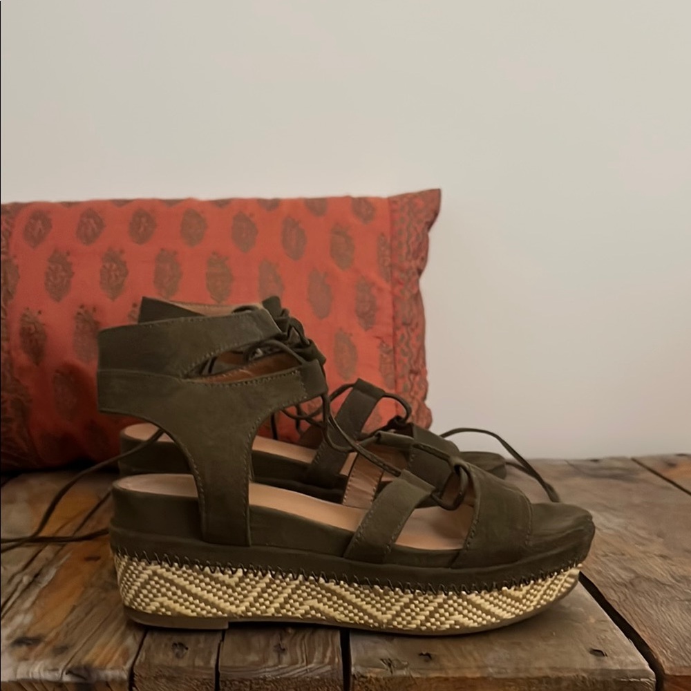 Olive Green Platform Sandals